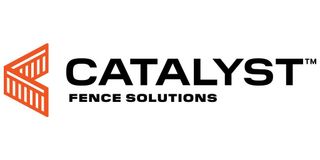Catalyst Fence Solutions logo with orange fence icon and black text on white background