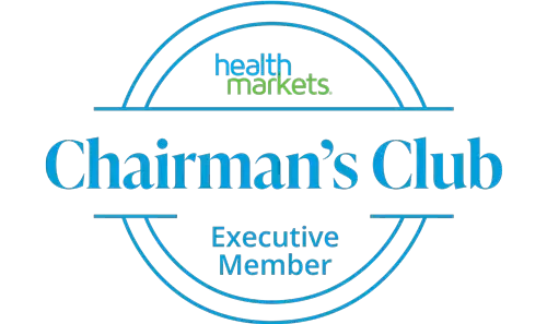 Health Markets Chairman’s Club Executive Member logo in blue and teal