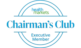 Health Markets Chairman’s Club Executive Member logo in blue and teal