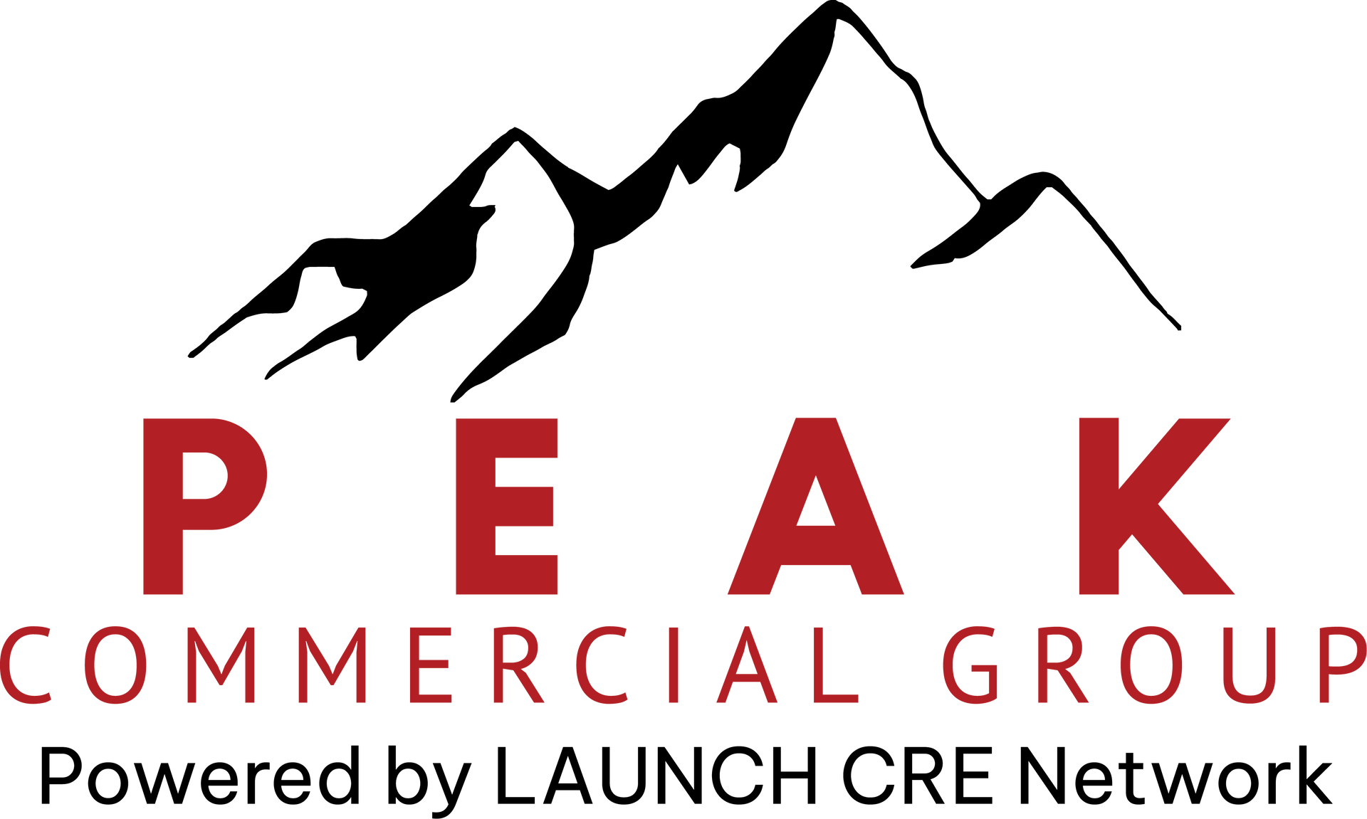 The peak commercial group logo is powered by launch cre network.
