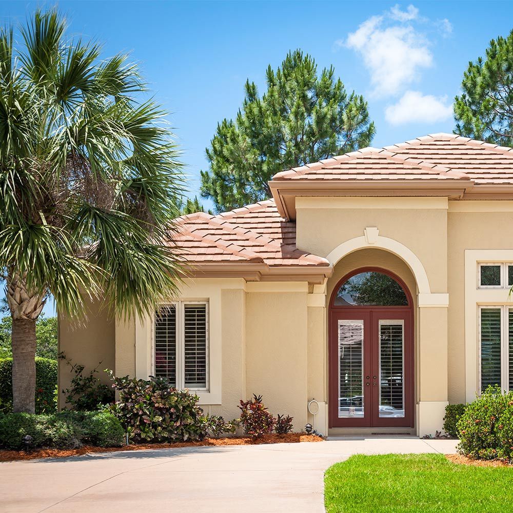 House with Tall Trees — Palatka, FL — Jacobs Tree Service & Stump Removal House with Tall Trees — Palatka, FL — Jacobs Tree Service & Stump Removal