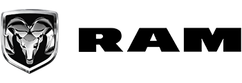 RAM logo with chrome ram head emblem and black “RAM” text on a white background