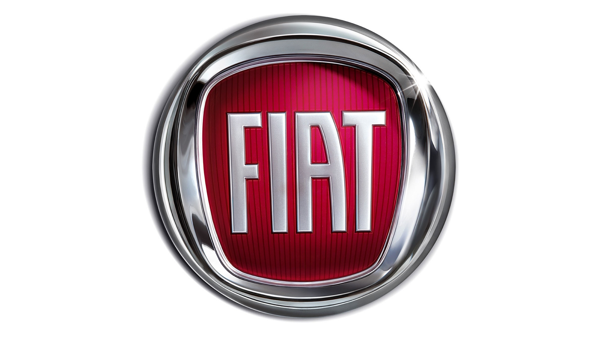 Fiat logo in red and chrome oval emblem