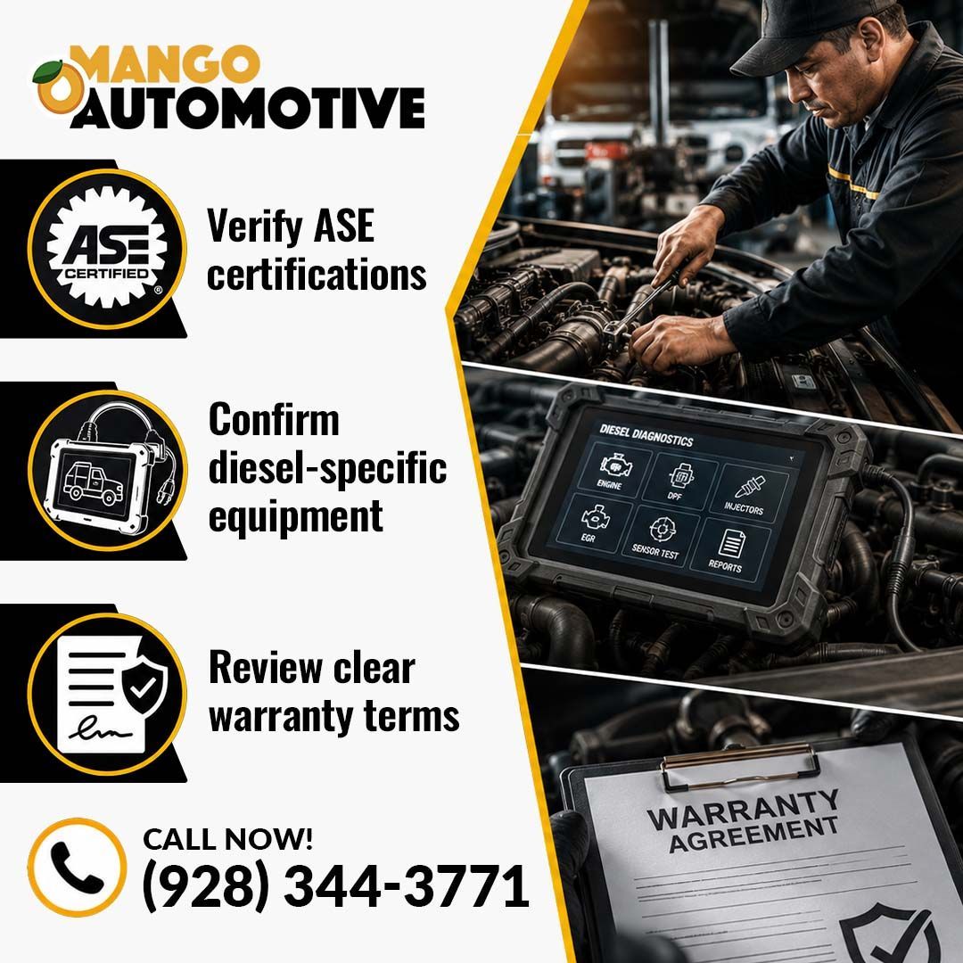 Verify certifications- Mango Automotive & Diesel (Yuma)