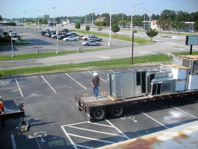 A Truck Carrying HVAC Units — Emporia, VA — Sunrise Heating & Air Conditioning