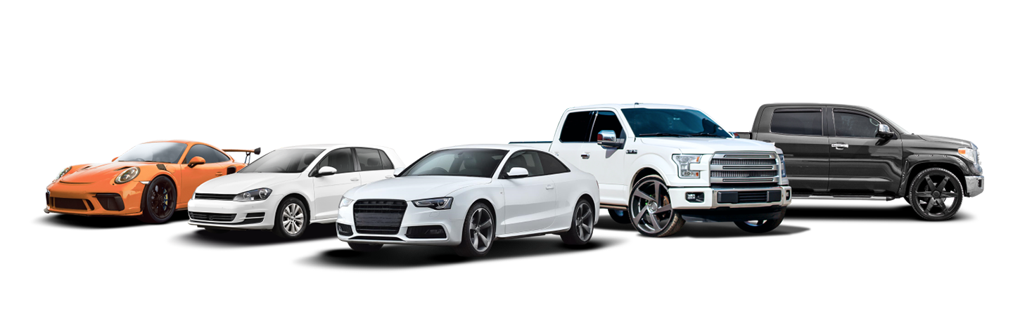 5 vehicles lined up in row | Kraken Auto