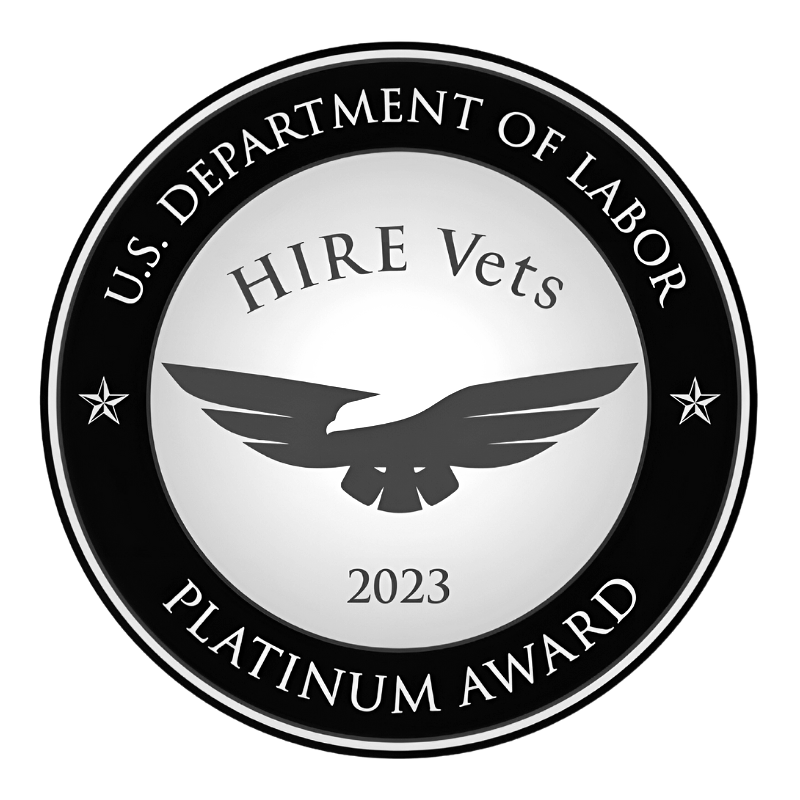 The u.s. department of labor hire vets platinum award