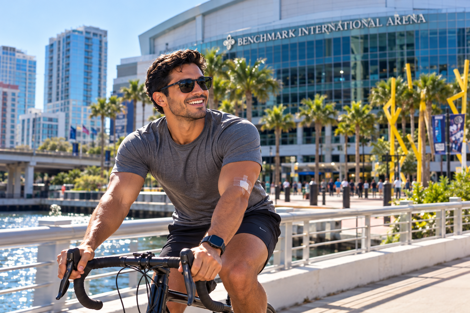 Man on a bike ride in South Tampa after receiving an NobleMed IV visit.