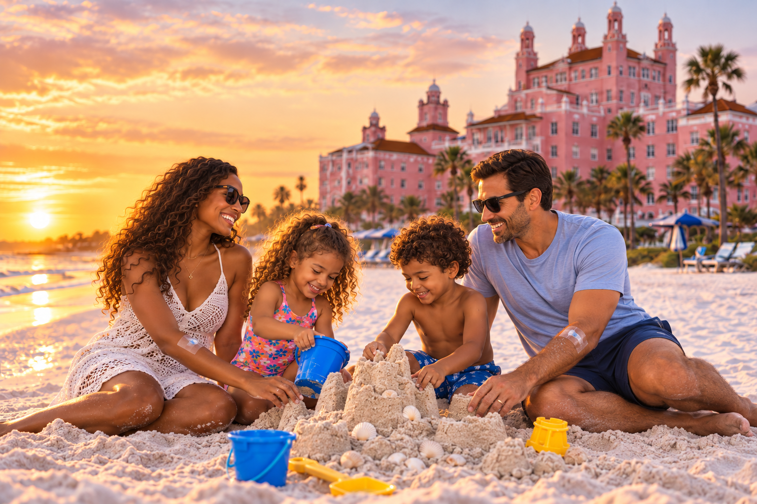 Golden-Hour-Family-Sandcastle-Beach-Day
