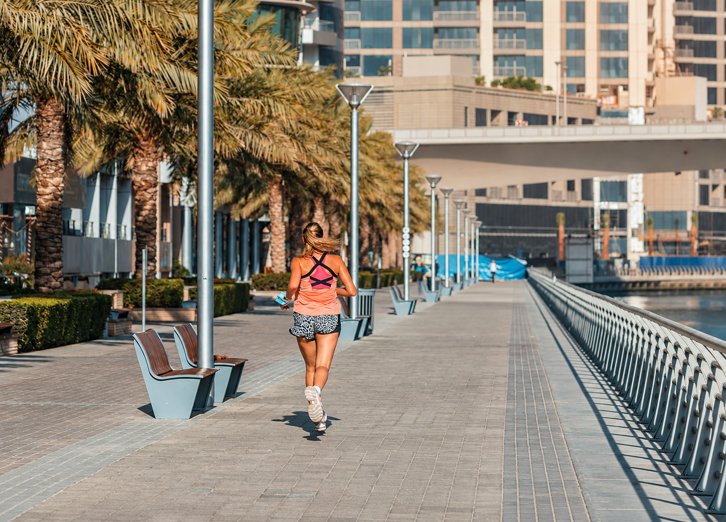 Runner along the waterfront in South Tampa