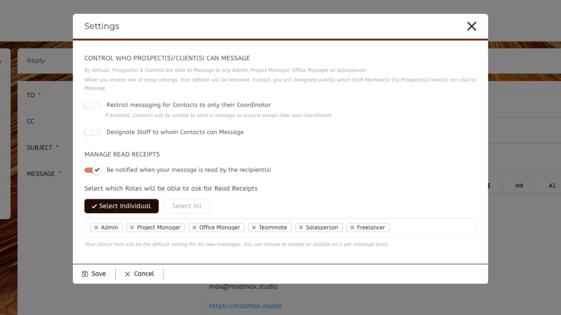 A screenshot of a website with a popup window.