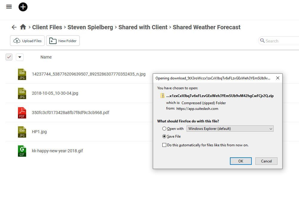 A screenshot of a computer screen showing a shared weather forecast.