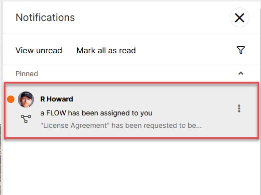 R howard has been assigned a flow to you
