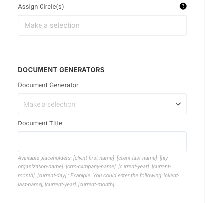A screen shot of a document generator.