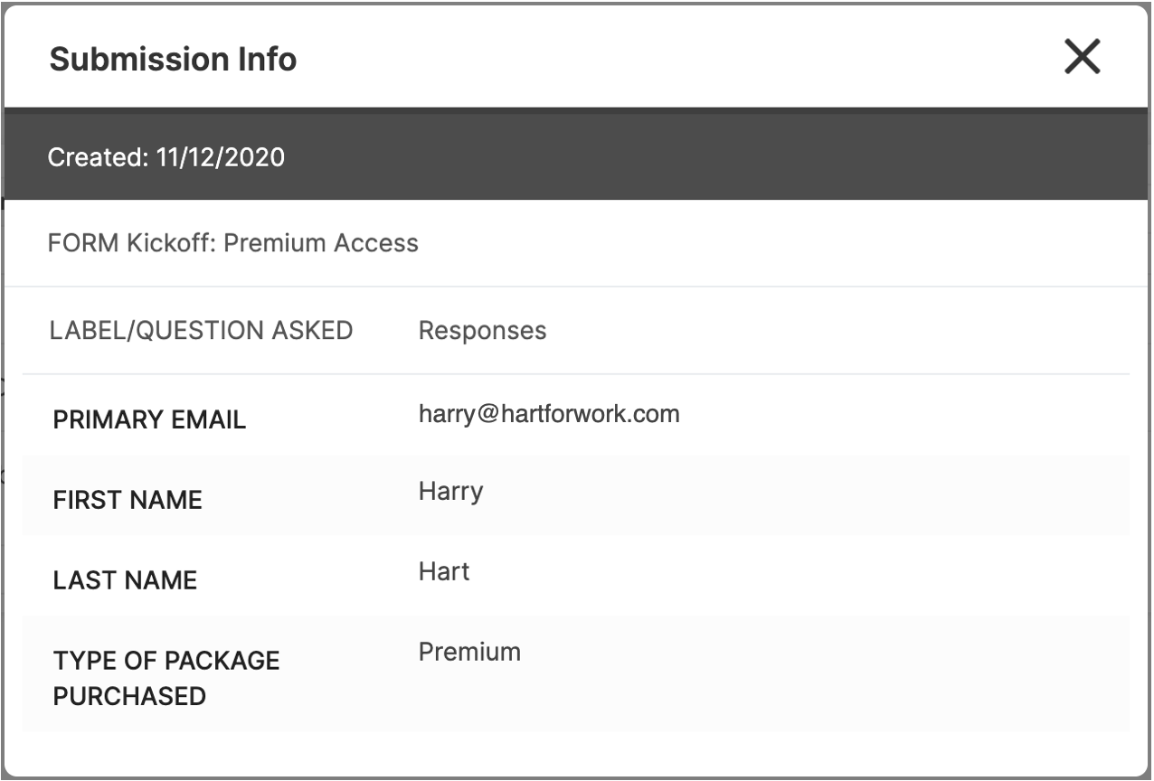 A screenshot of a submission info page on a website.