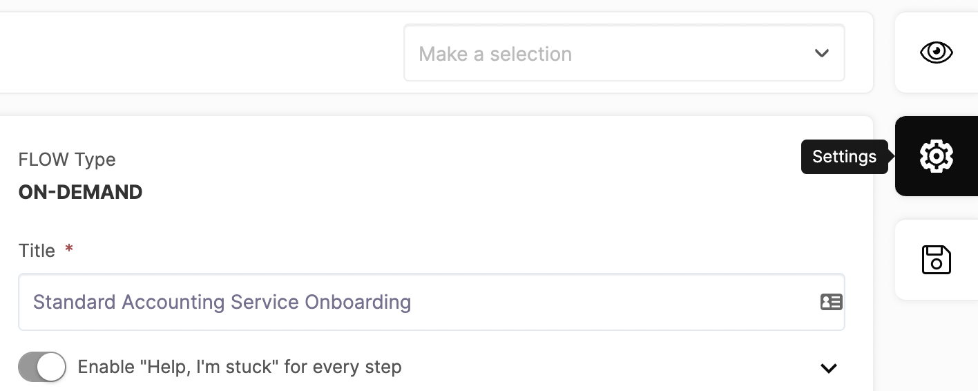 A screenshot of a flow type on demand page.