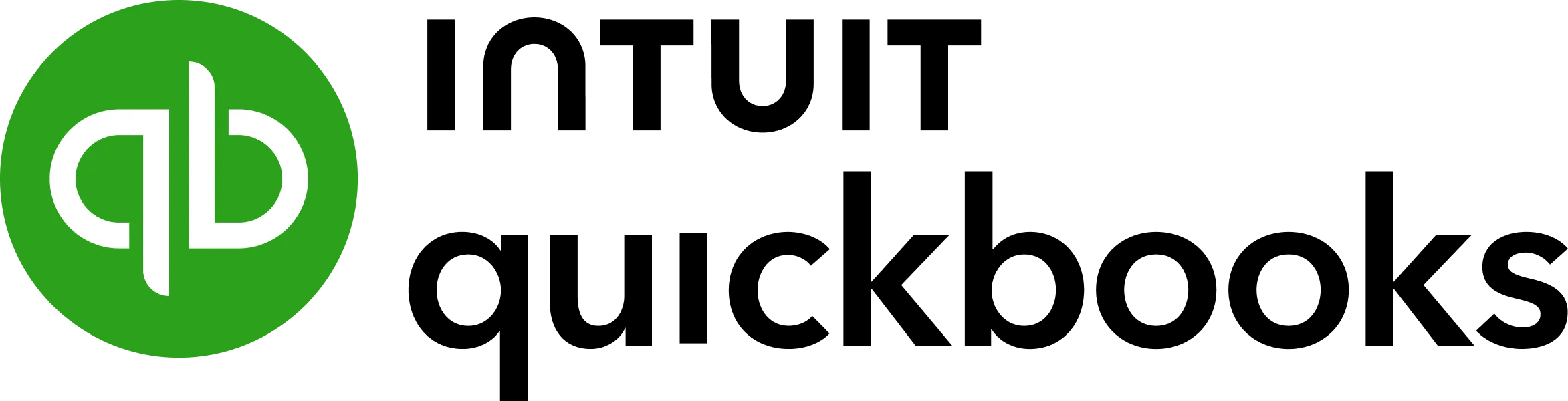 The logo for qb quickbooks is shown on a white background.