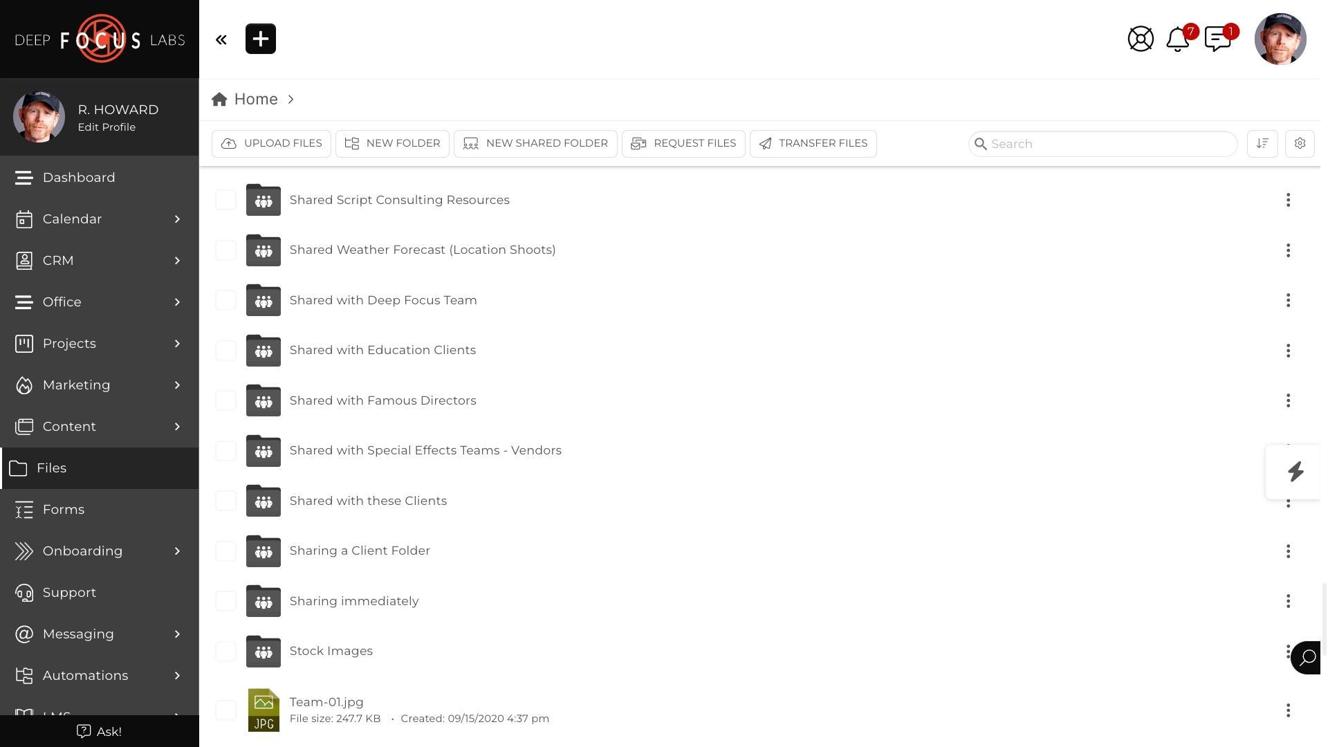 A computer screen shows a list of files and folders