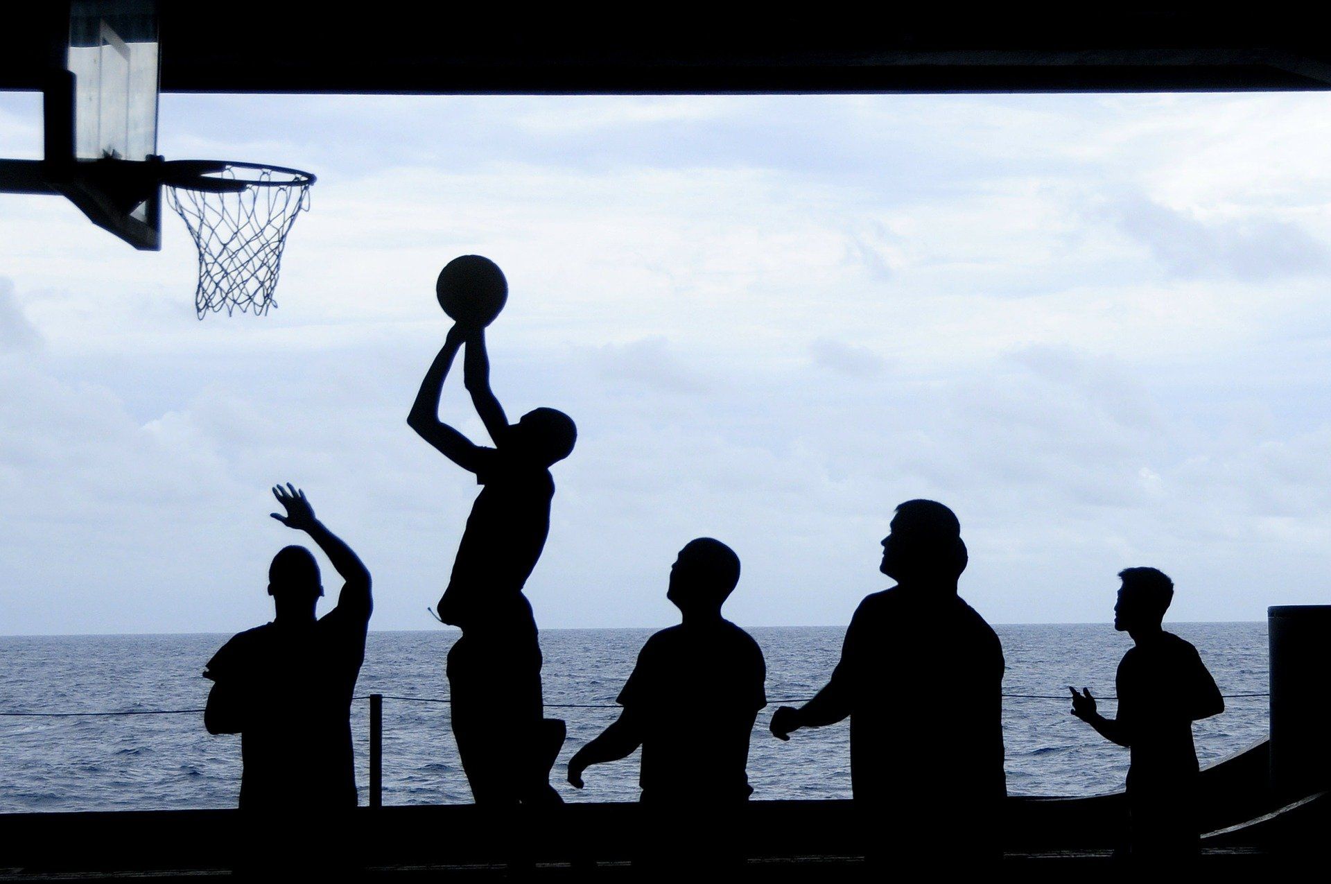 Basketball Basketball Sport Sommer Abend Dämmerung