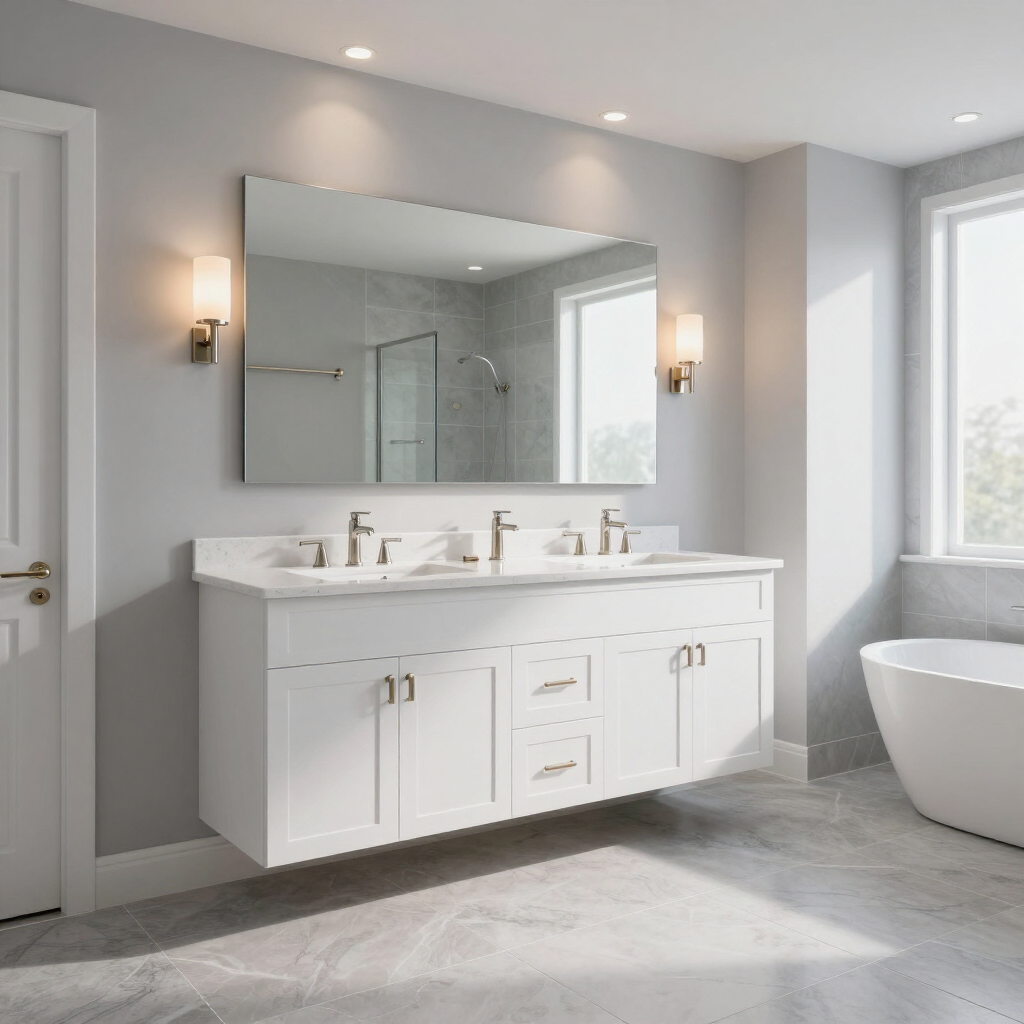 Full bathroom remodel with coordinated finishes