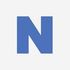 A blue letter n on a white background.