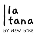 Logo per "Ilatanaby New Bike", con linea verticale e testo.