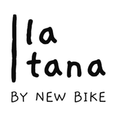 Logo per "Ilatanaby New Bike", con linea verticale e testo.