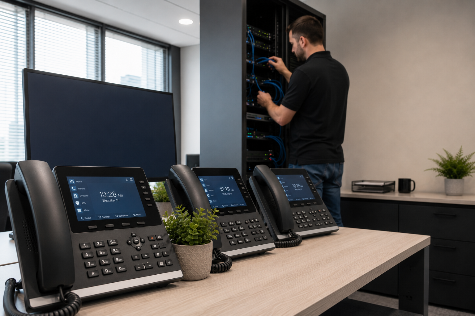 business VoIP phone systems installation in Bakersfield office
