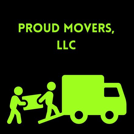 Proud Movers LLC Logo for Proud Movers LLC featuring the white letters "PM" above the company name in a serif font on a dark background.