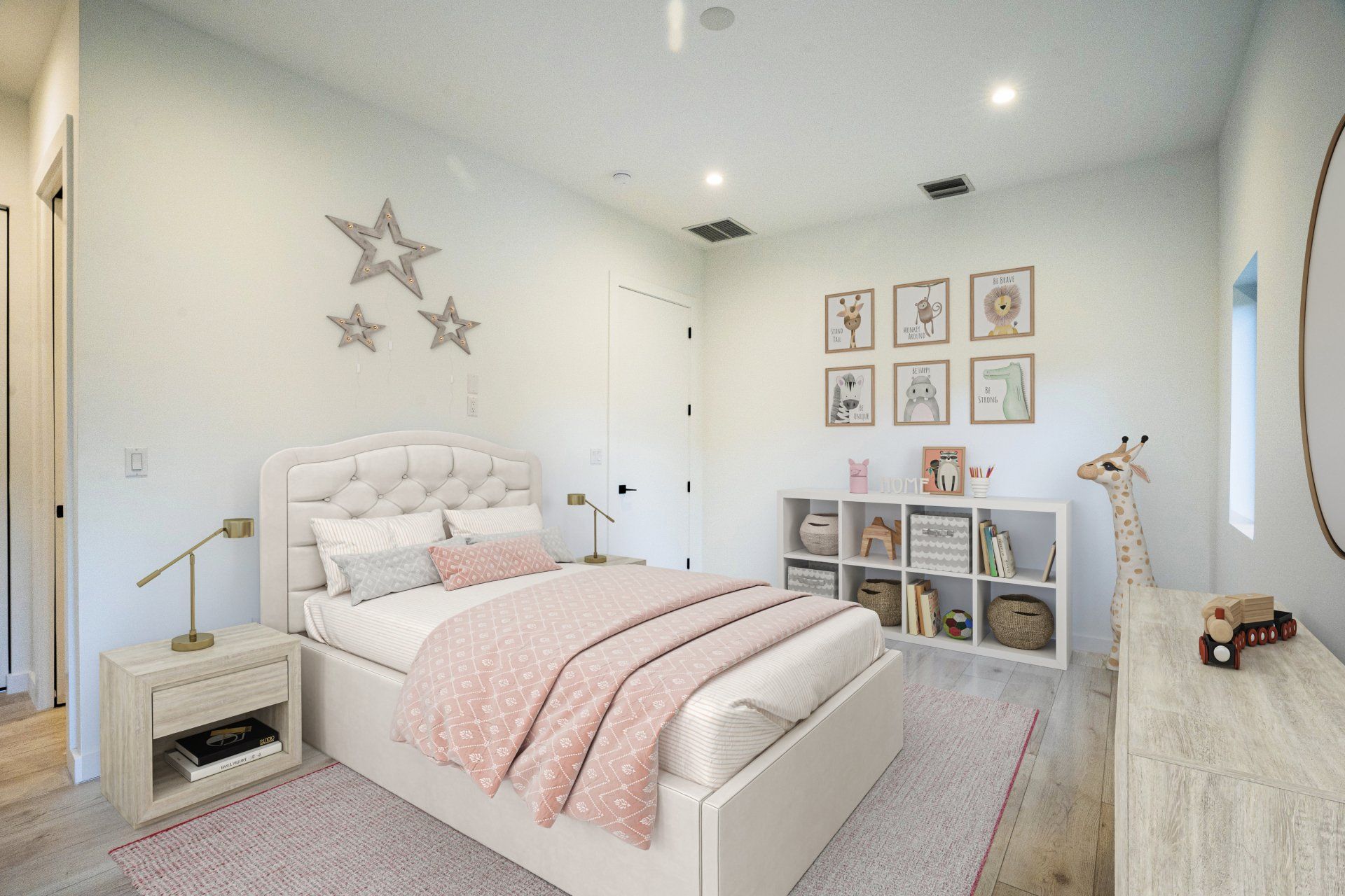 a bedroom with a bed , nightstand , and dresser .
