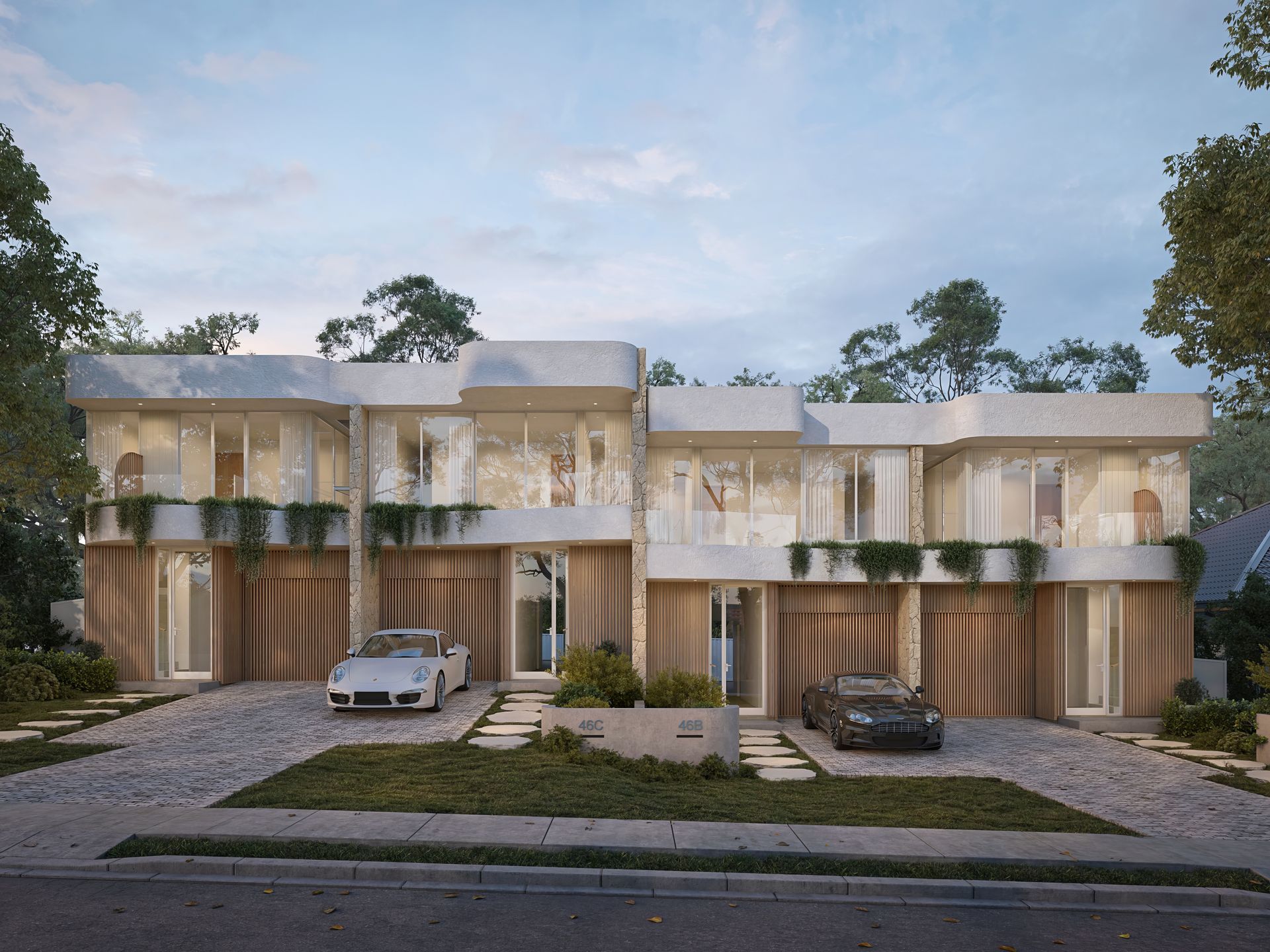 Modern Townhouses With Light Concrete Facades — Gracia Building Design In Kiama, NSW