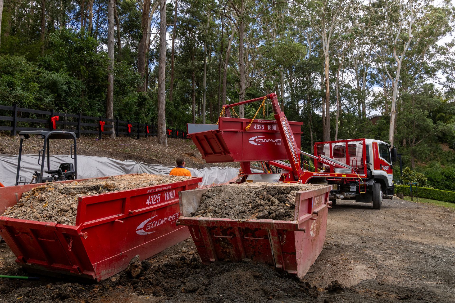 Red skip bins — Economy Waste Group | Skip Bins Central Coast In West Gosford, NSW