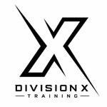 Division X Training logo with a stylized black X on a white background