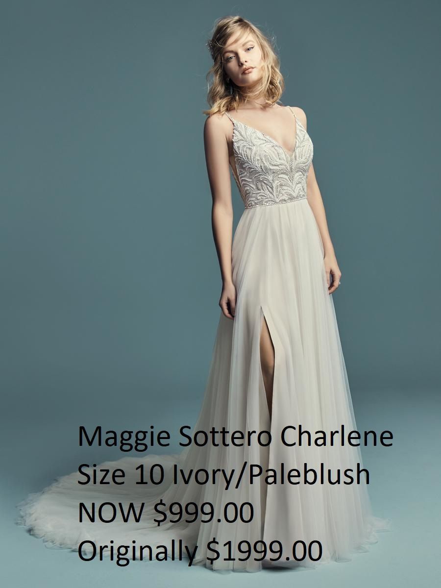 Maggie sottero charlene size 10 ivory paleblush now $ 999.00 originally $ 199.00