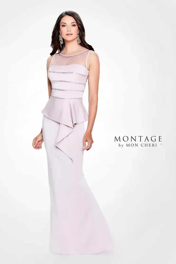 A woman in a white dress is standing on a white background.