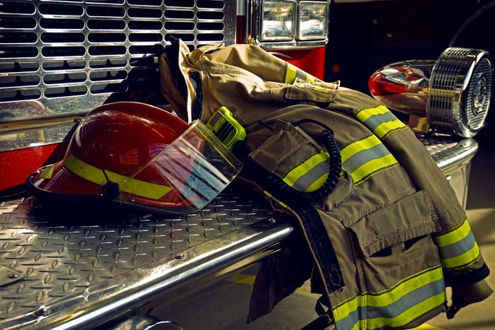 Red fire truck with 