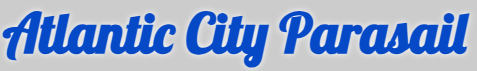 Atlantic City Parasail logo in blue script on a light gray background.