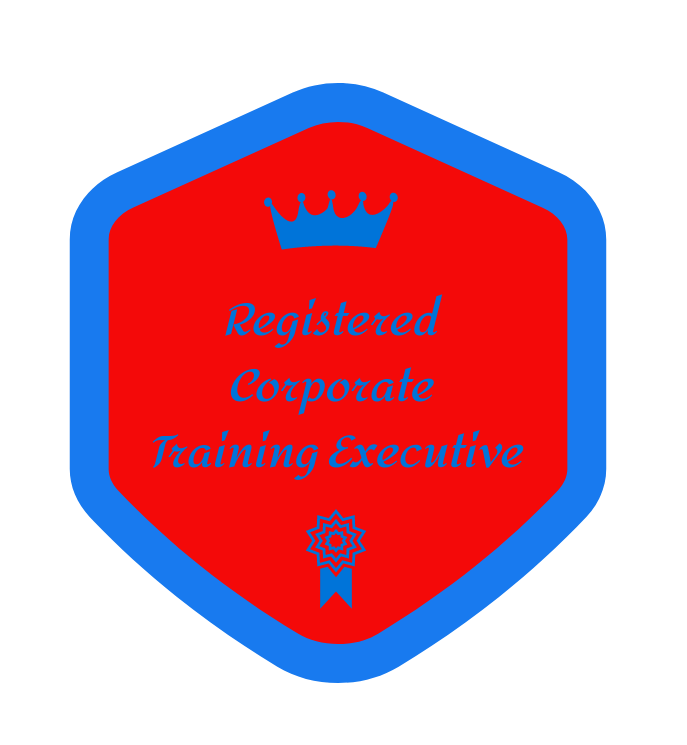 Red and blue badge: