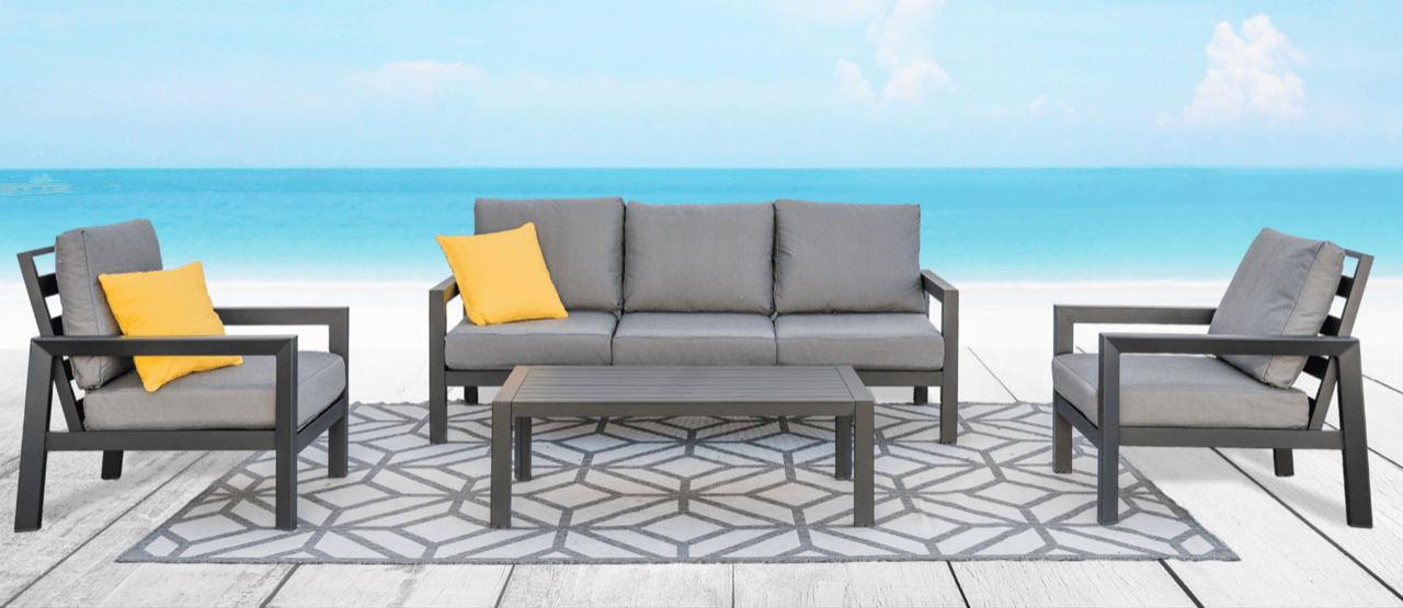 Aluminum Outdoor Furniture with Beach Background — Gold Coast, QLD — Furniture N More