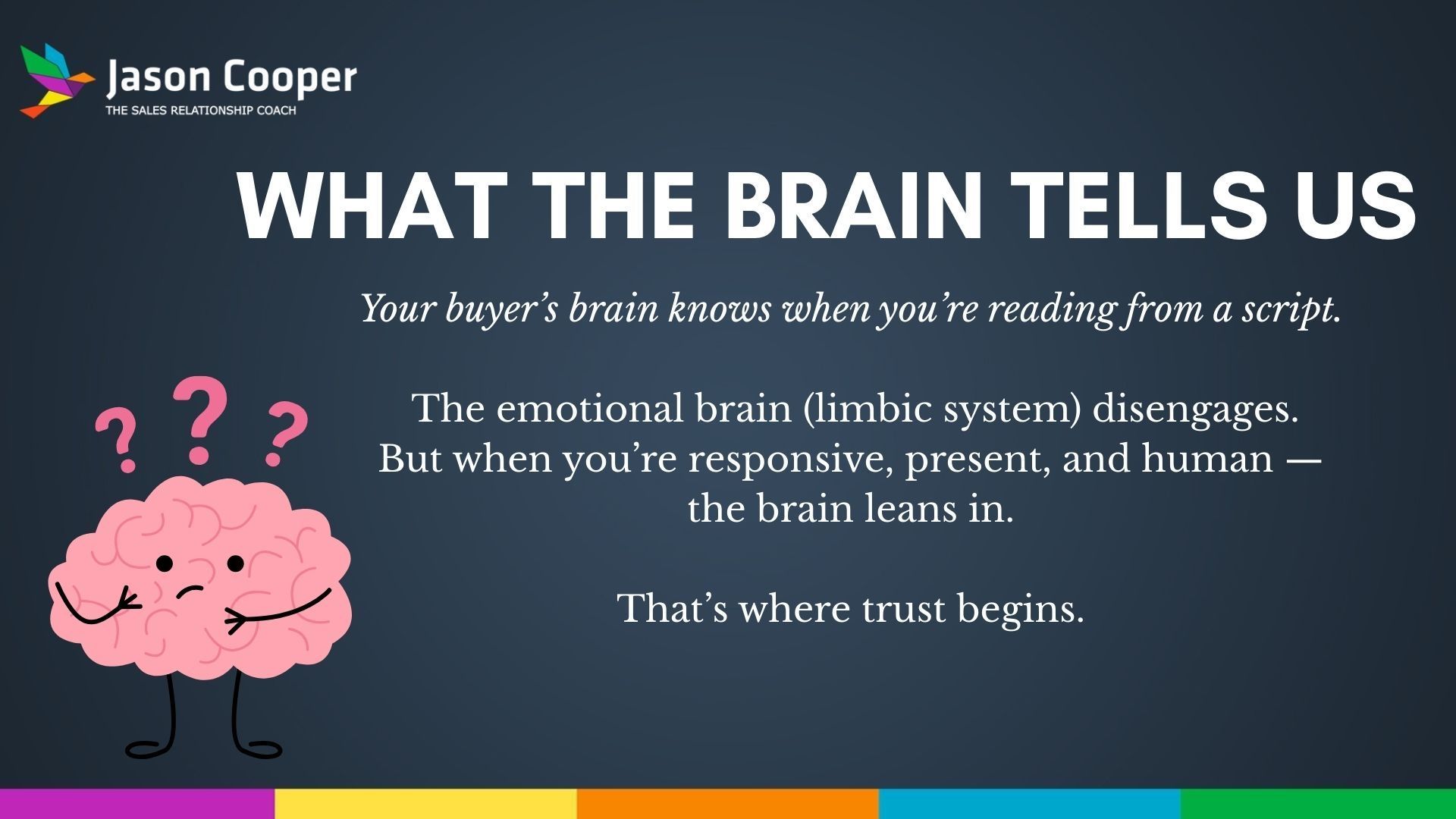 A poster that says what the brain tells us