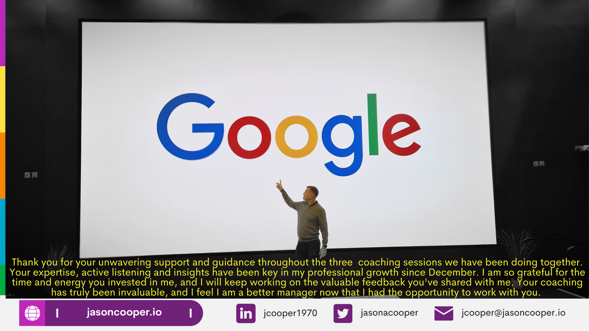 The only way is Google in sales and coaching jason Cooper, Sales Training and Coaching, Ireland 
