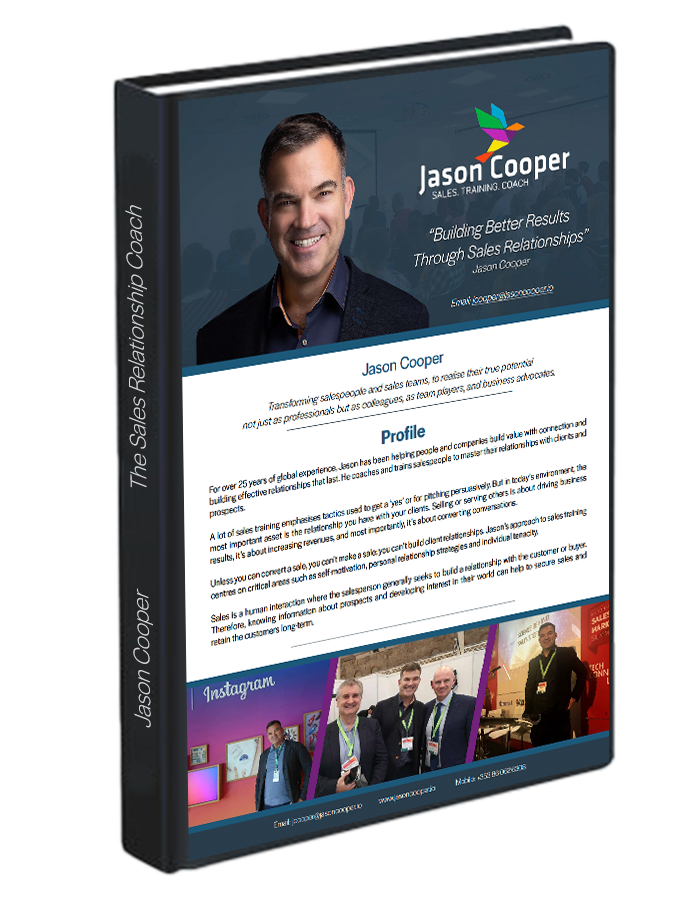 Jason Cooper sales training and coaching media pack for Dublin and Ireland
