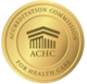 Gold ACHC Accreditation Commission for Health Care seal logo with building icon