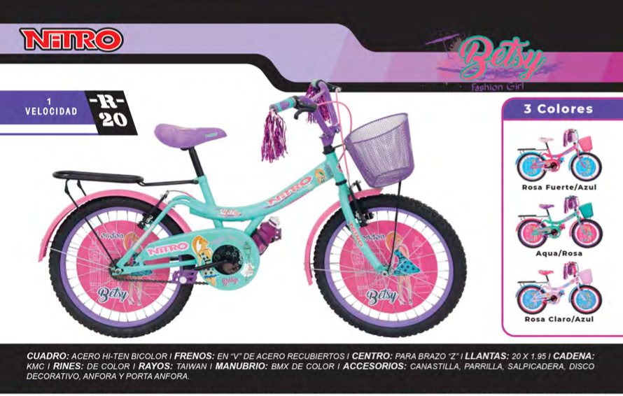 Bicicleta 20 Nitro Betsy