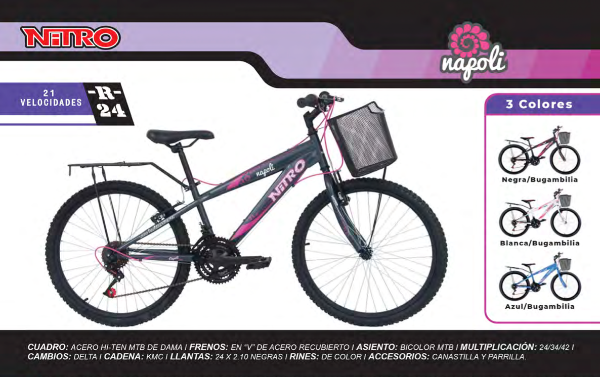Bicicleta R.24 Nitro Napoli Crucero
