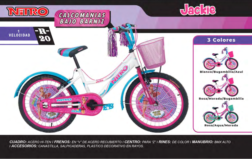 Bicicleta Infantil de niña Rod.20 Nitro Jackie