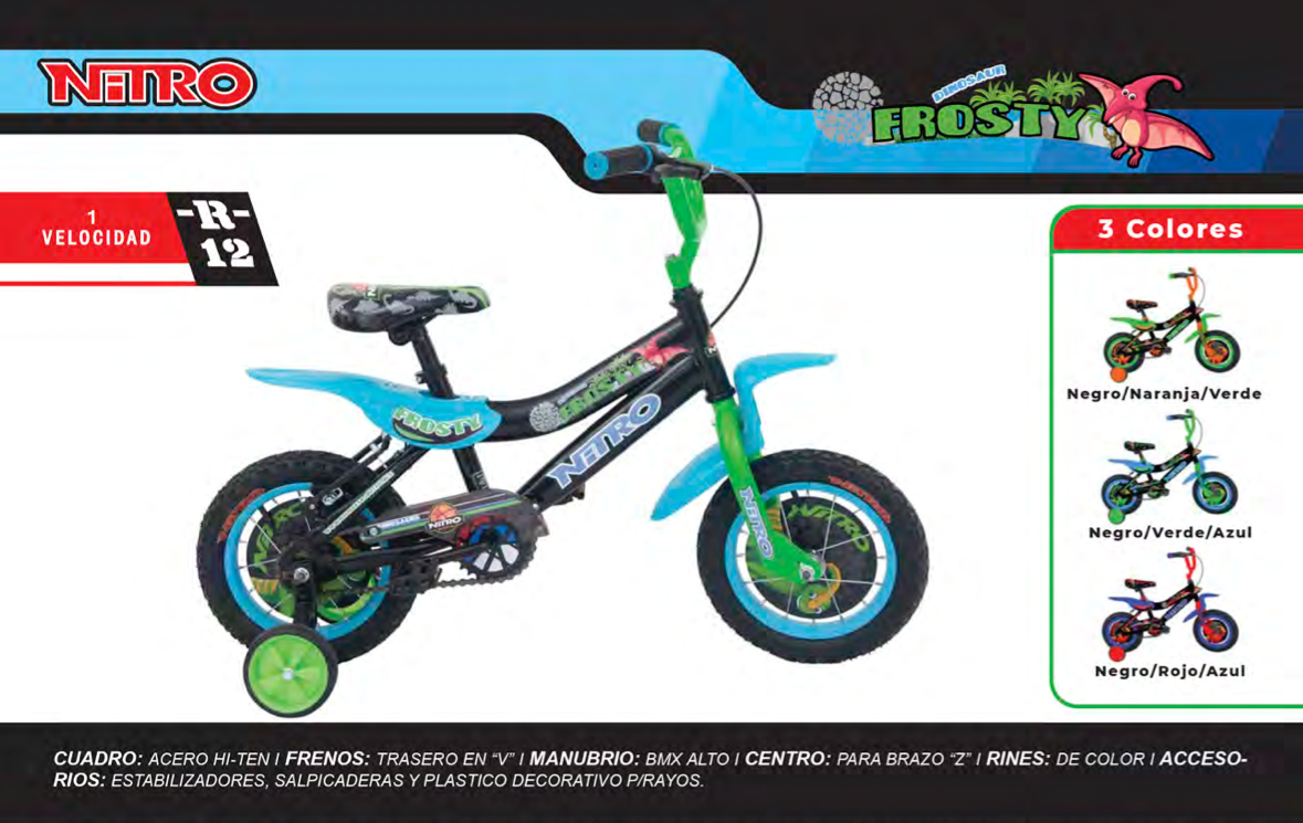 Bicicleta Infantil de Niño Rod.12 Nitro Frosty