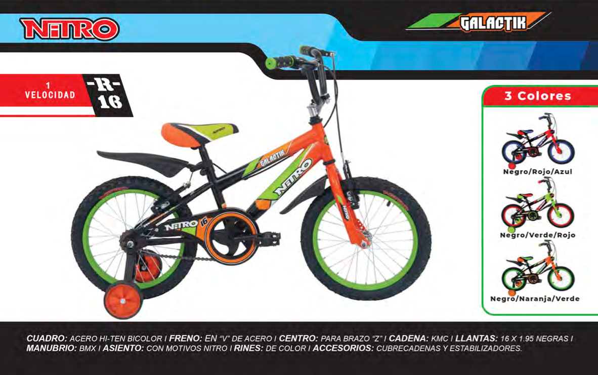 Bicicleta Infantil de Niño Rod.16 Galactik