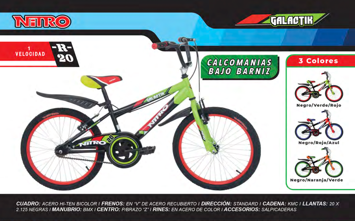 Bicicleta Rod.20 Nitro Galactik