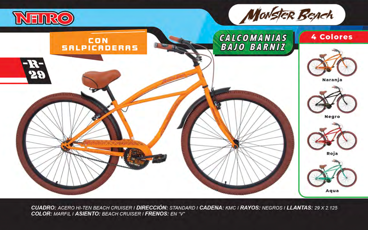 Bicicleta Urbana Rod.29 Nitro Monster Beach